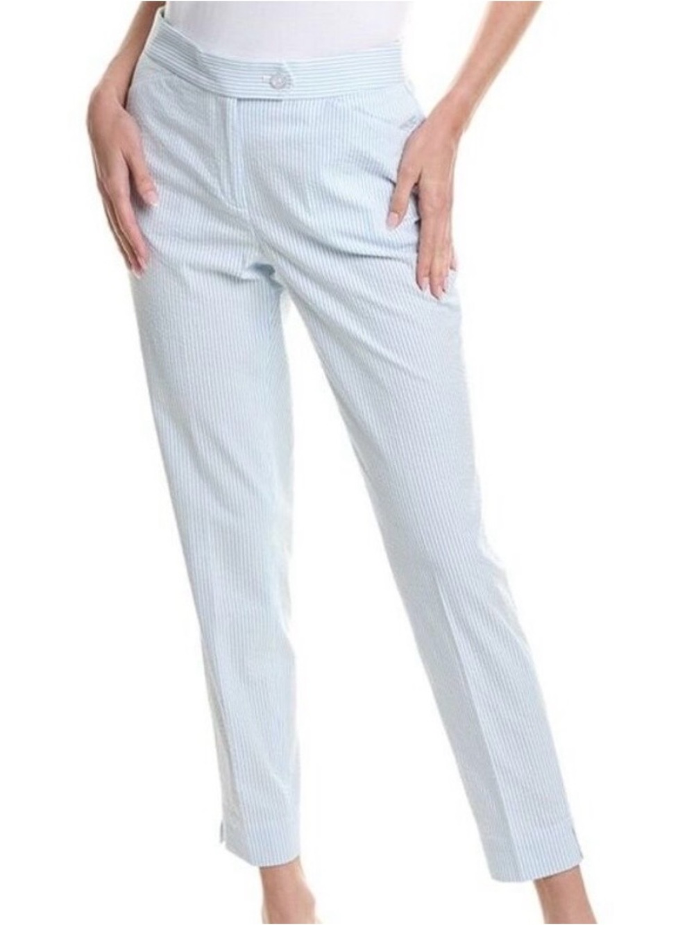 Brooks Brothers seersucker blue pinstripe trousers